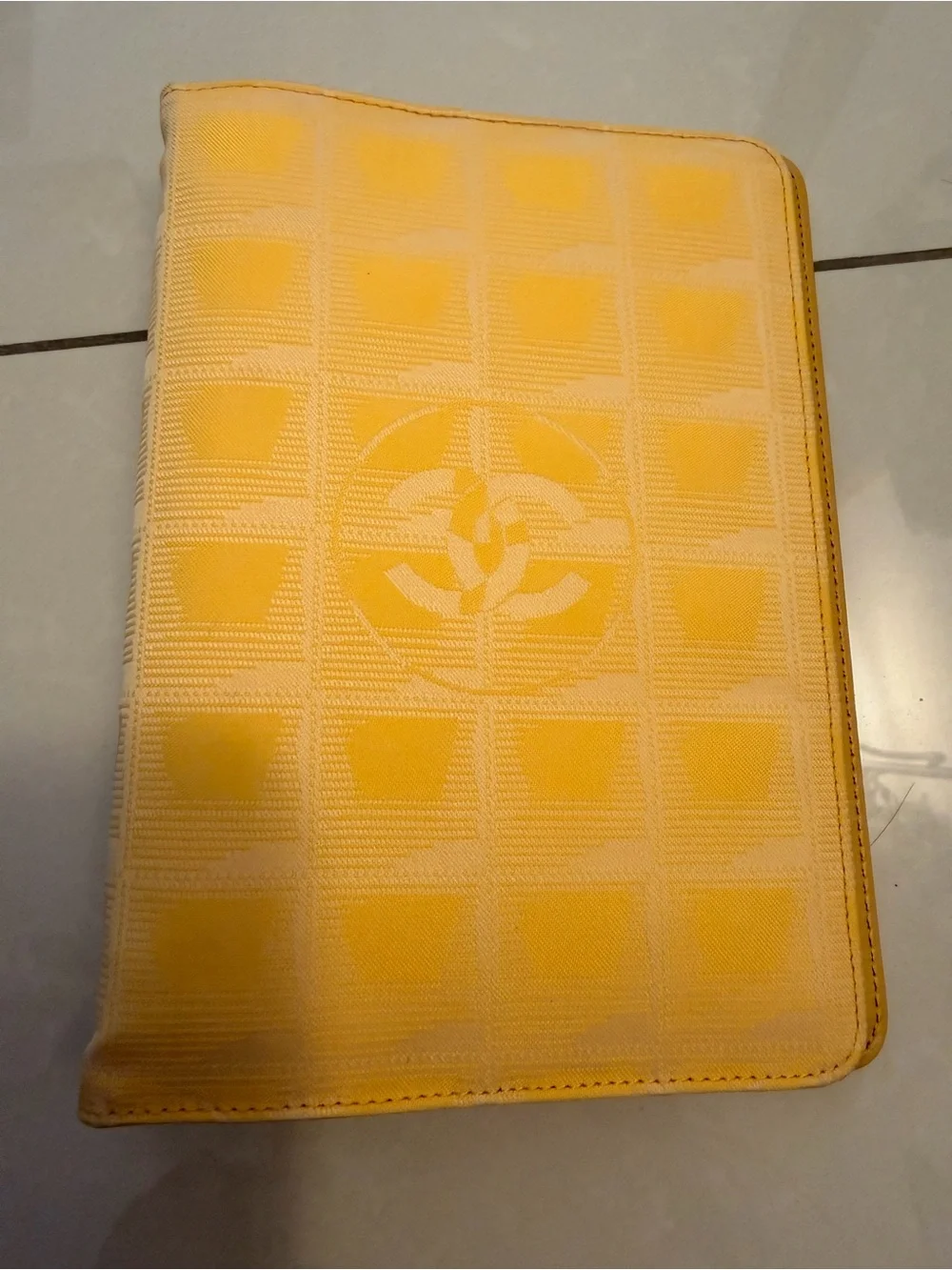 CHANEL Vintage Travel Line Yellow Nylon - 6 Ring Planner Agenda Cover